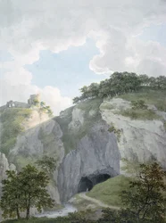 View of Castle and Cavern at Castelton, Derbyshire